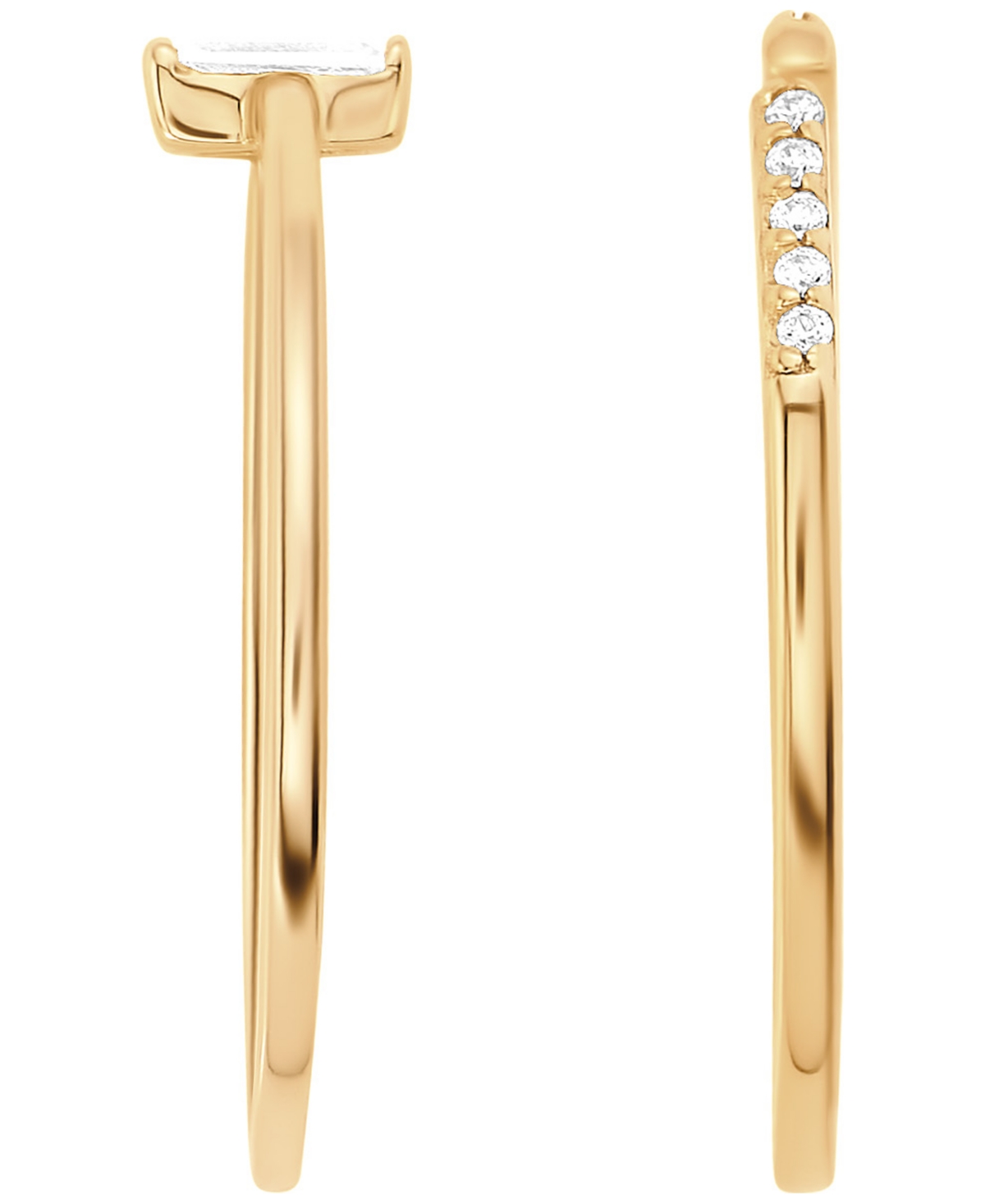 Macy's 2-piece Cubic Zirconia Open Stackable Ring Set (0.23 Ct. T.w.) In Gold Over Sterling Silver In Gold