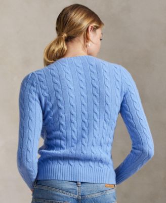 Women's Cable Wool-Cashmere Crew Neck Sweater