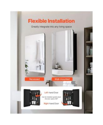 Wall-Mounted Medicine Cabinet with Mirror and Adjustable Shelves for Bathroom Storage