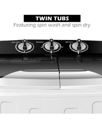 Compact Mini Twin Tub 8lbs Washing Machine Washer Spinner
