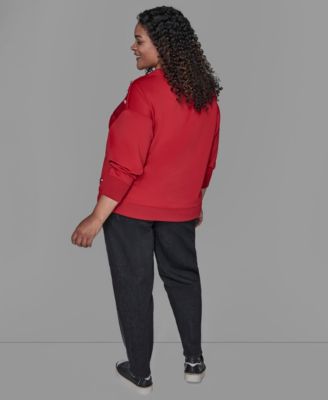 Plus Size Patches Sweatshirt