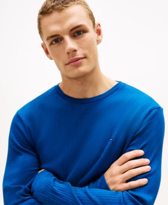 Men's Ribbed Long-Sleeve Pajama Shirt