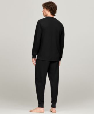 Men's Waffle-Knit Long-Sleeve Crewneck Thermal Top