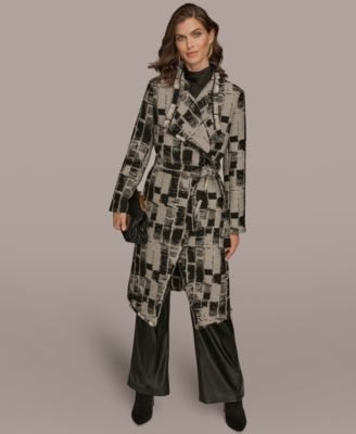 Women's Collared Self Belt Coat