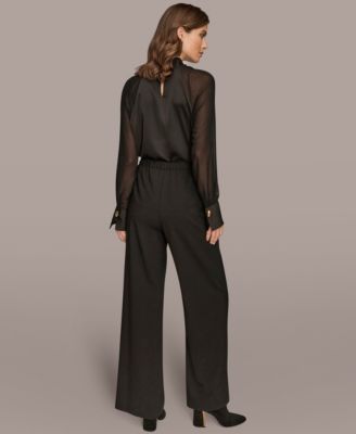 Women's Pleat Wide Leg Pull-On Pants