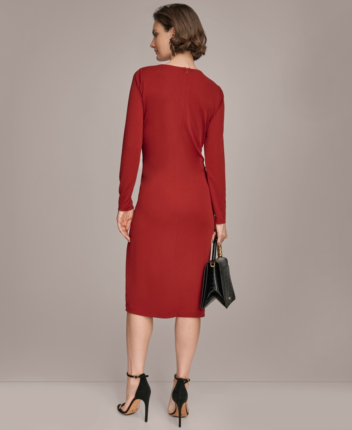 Donna Karan New York Women's Long Sleeve Wrap Dress