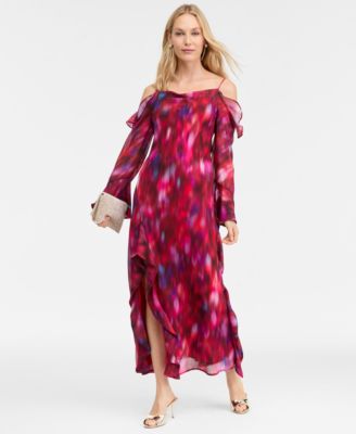 I.N.C. International Concepts - Women's Ruffled Cold-Shoulder Dress