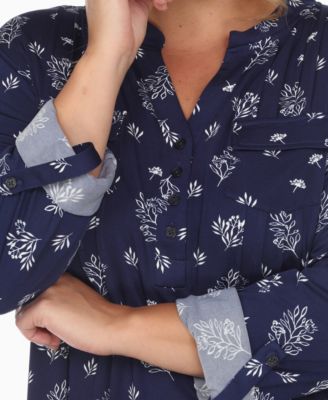 Plus Size Floral Print Tunic and Palazzo Pants Matching Set