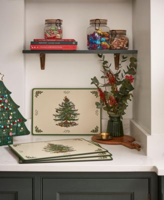 Christmas Tree Cork-Back Placemats, Set of 4