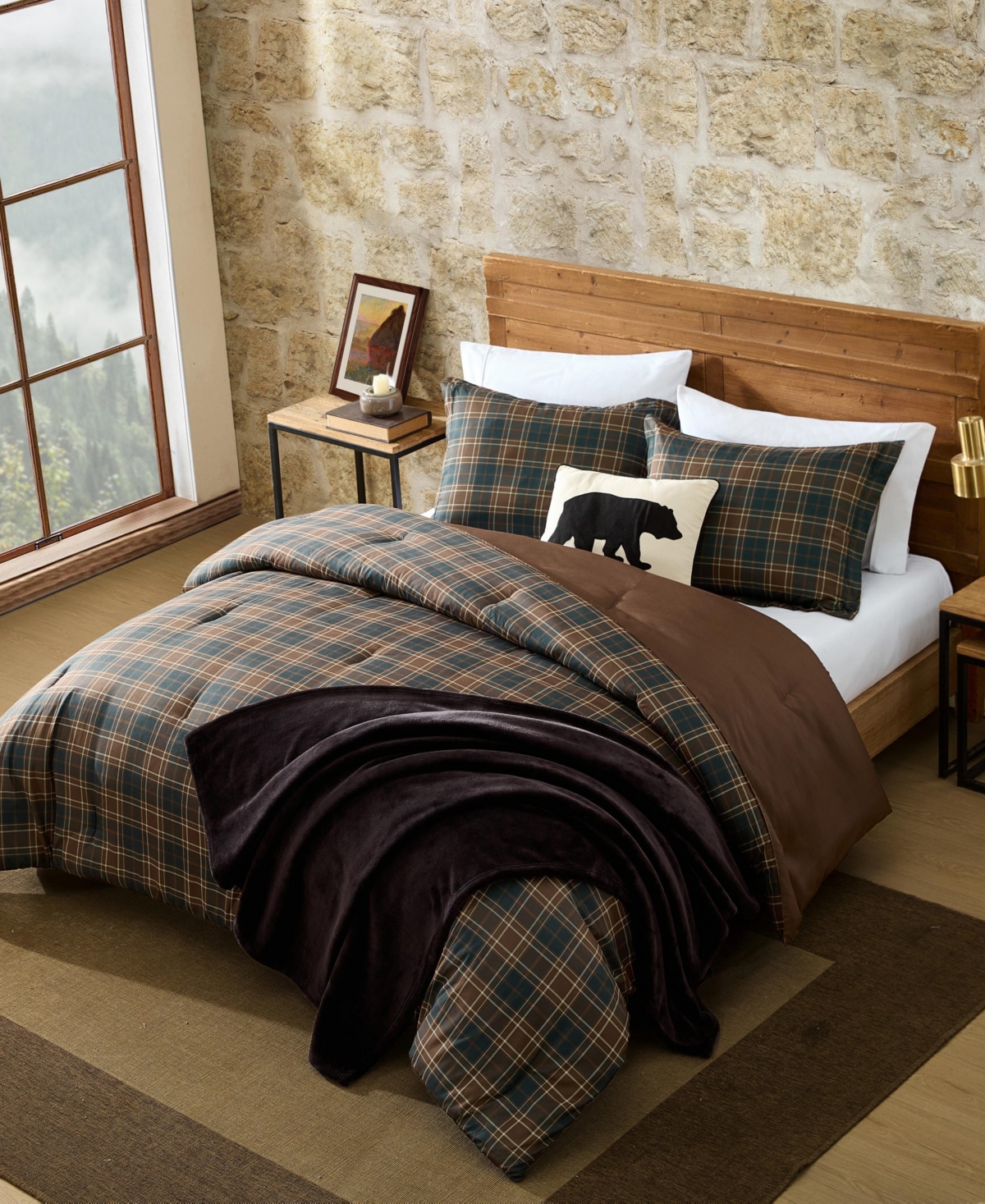 Eddie Bauer Huntley Plaid Microfiber 2-pc. Comforter Set, Twin In Brown