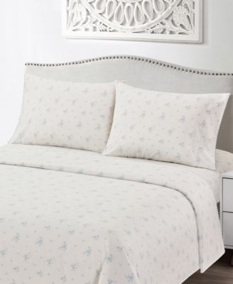Callie Floral 200-Thread Count Cotton 4-Pc. Sheet Set, Full