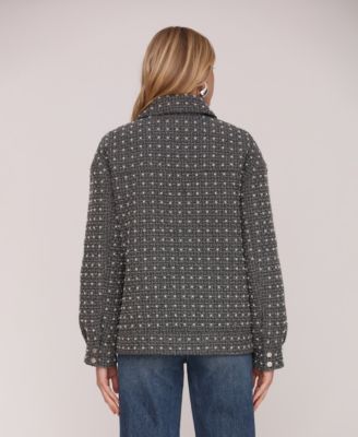 Women's Pearl Embellished Aviator Jacket