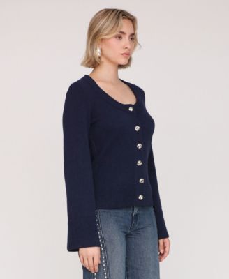 Women's Scoop Neck Long Sleeve Cardigan