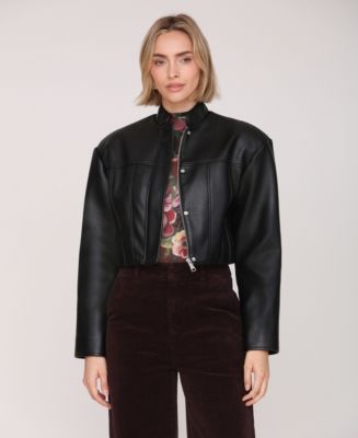ジャケット・アウター SOFTHYPHEN FAUX LEATHER CROPPED SHIRT SOFTHYPHEN FAUX LEATHER CROPPED SHIRT - メルカリ