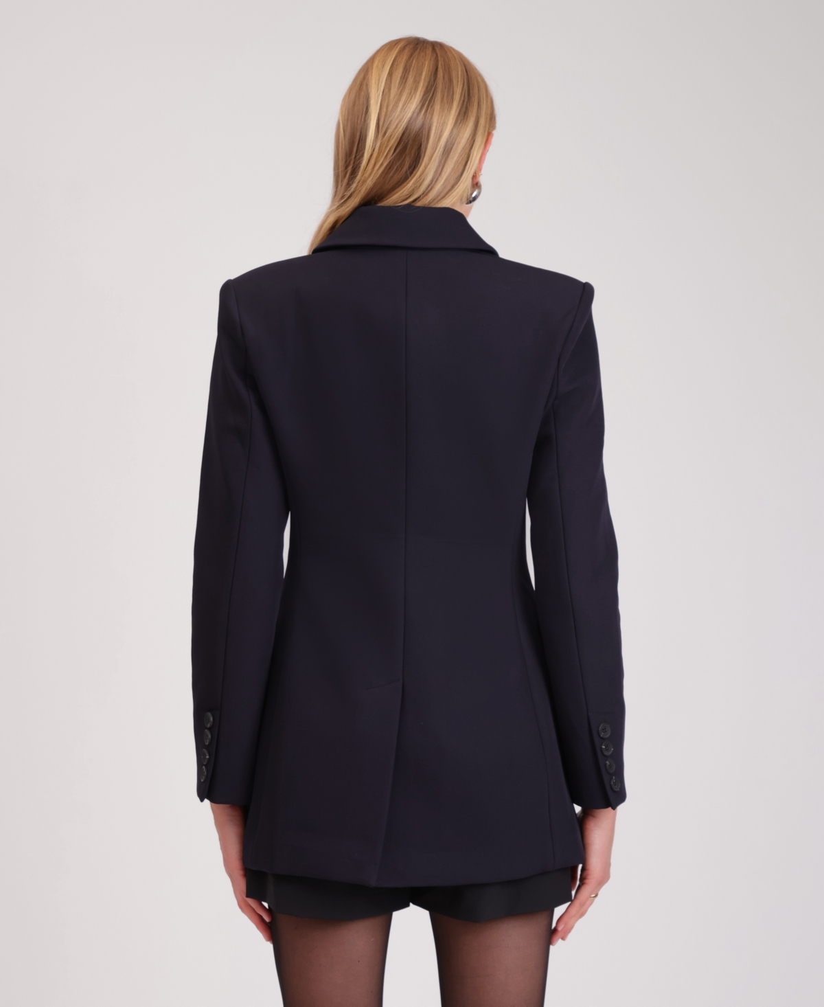 Avec Les Filles Women's Notch Collar Hourglass Blazer In Blue