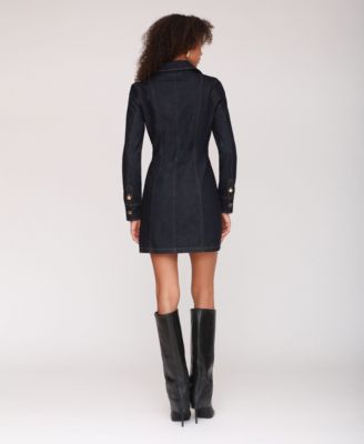 Women's Collared Mini Shirt Dress