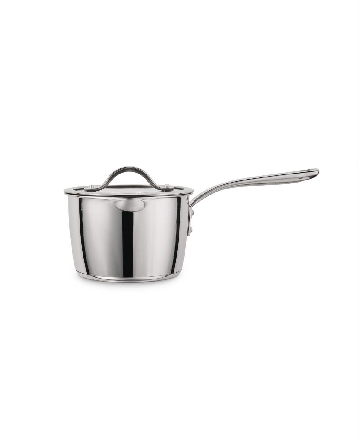 Tramontina Tempo Tri-ply Base Stainless Steel 2-quart Small Sauce Pan With Glass Lid In Silver