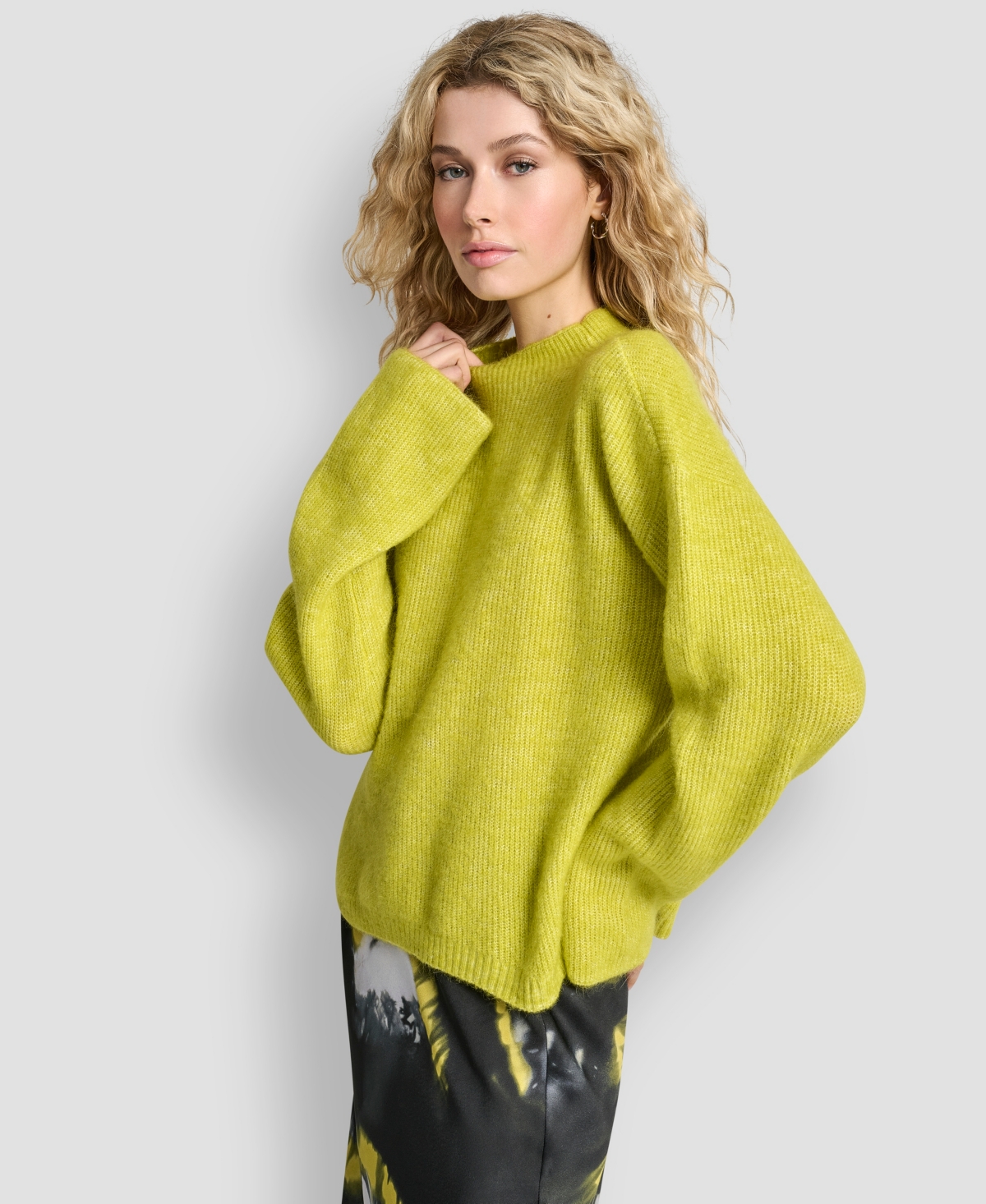 Dkny Double Layer Boat Neck Sweater In Green