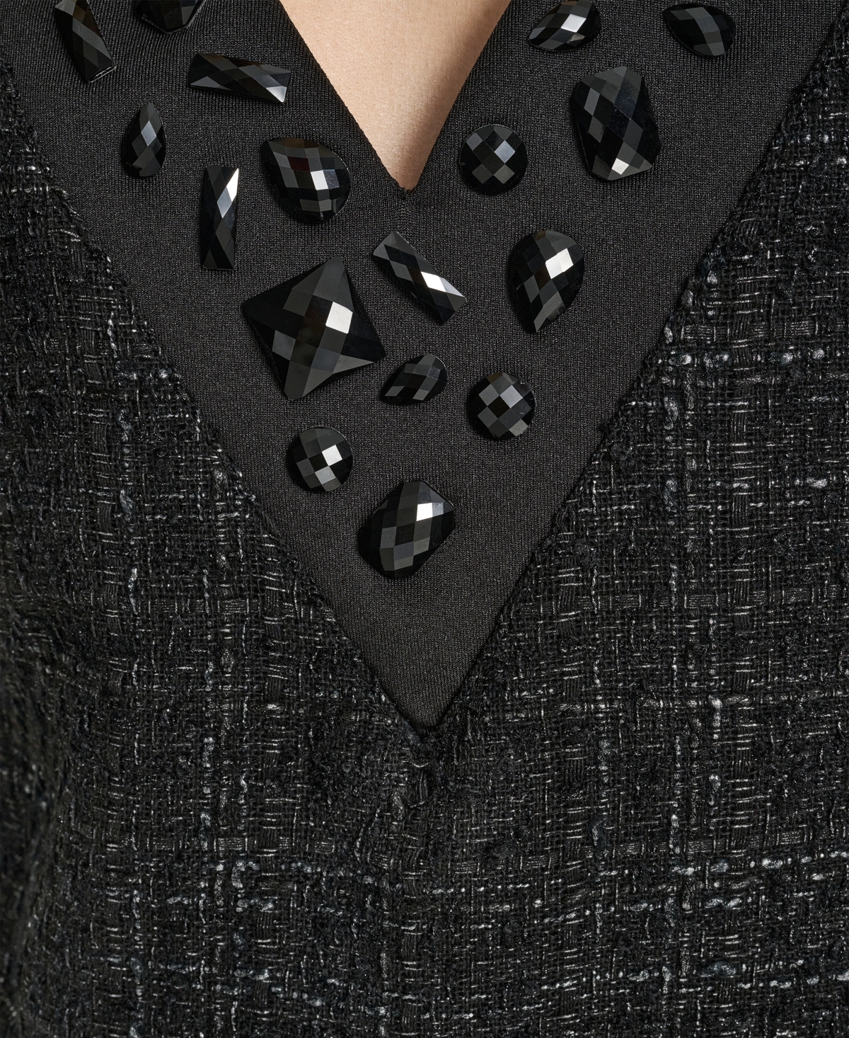 Dkny Women's Mix Media Short Sleeves Shift Dress