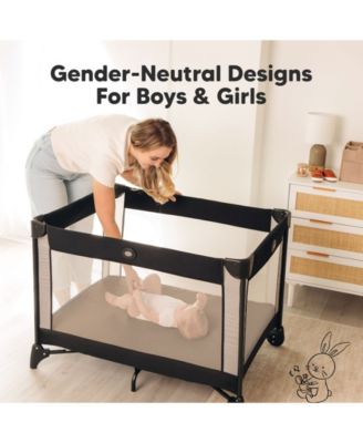 Soothe Waterproof Pack N Play Sheets for Girls, Boys, 2pk 38x26 Cotton Mini Crib Sheets Fitted, Soft, Breathable