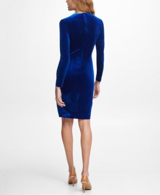 Women's Velvet Side Bar Trim Dress
