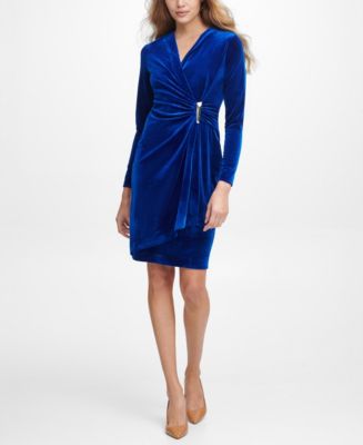 calvin klein velvet green dress Shoshanna Women's Luna Velvet Midi-Dress - Emerald main image 1