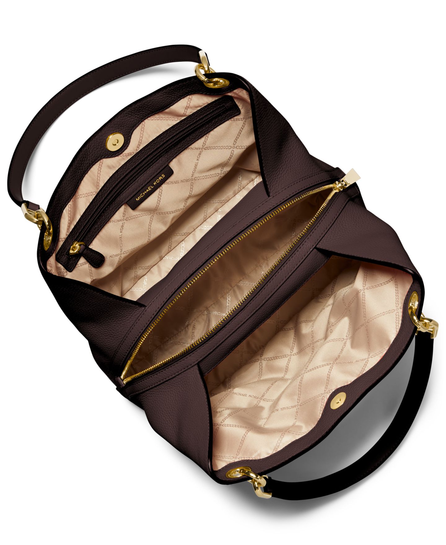 Женская сумка Michael Kors Kensington Large Leather, цвет: Чёрный — фото 5