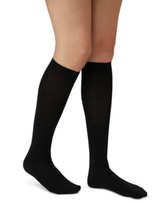 Women's Flat Knit Knee High Socks 3 Pair Pack