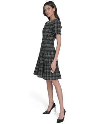 Petite Embellished Fit and Flare Dress