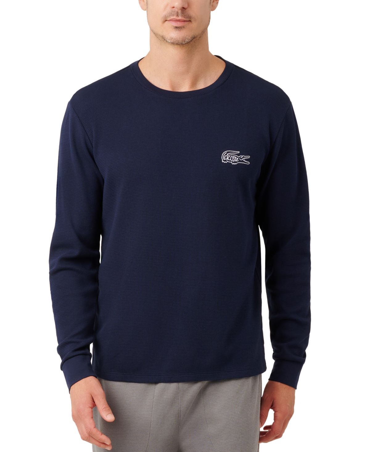 Мужская эксклюзивная термофутболка из вафельного трикотажа под крокодиловую кожу