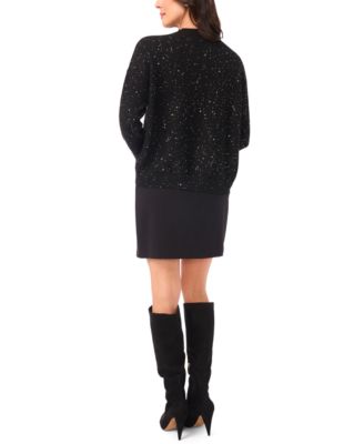 Women's Crewneck Sequin Long-Sleeve Sweater		