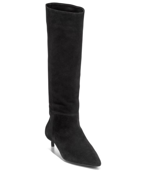 Женские ботинки Cole Haan Go-To-Janece Pointed Toe Dress Boots, цвет: Чёрный замшевый