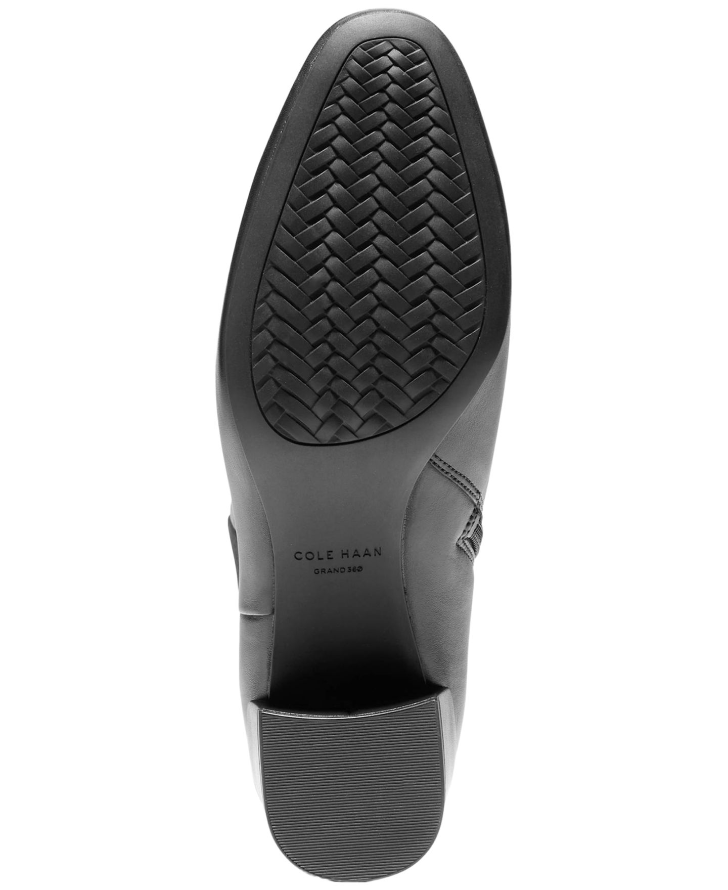 Женские ботинки Cole Haan Go-To-Serenna Block Heel Tall Shaft Dress Boots, цвет: Чёрный кожаный — фото 5