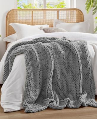 Chunky-Knit Handmade Throw, 50" x 60"