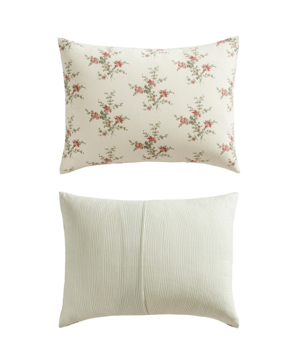 Laura Ashley Jessika Printed Flannel 3-pc. Comforter Set, King In Neutral