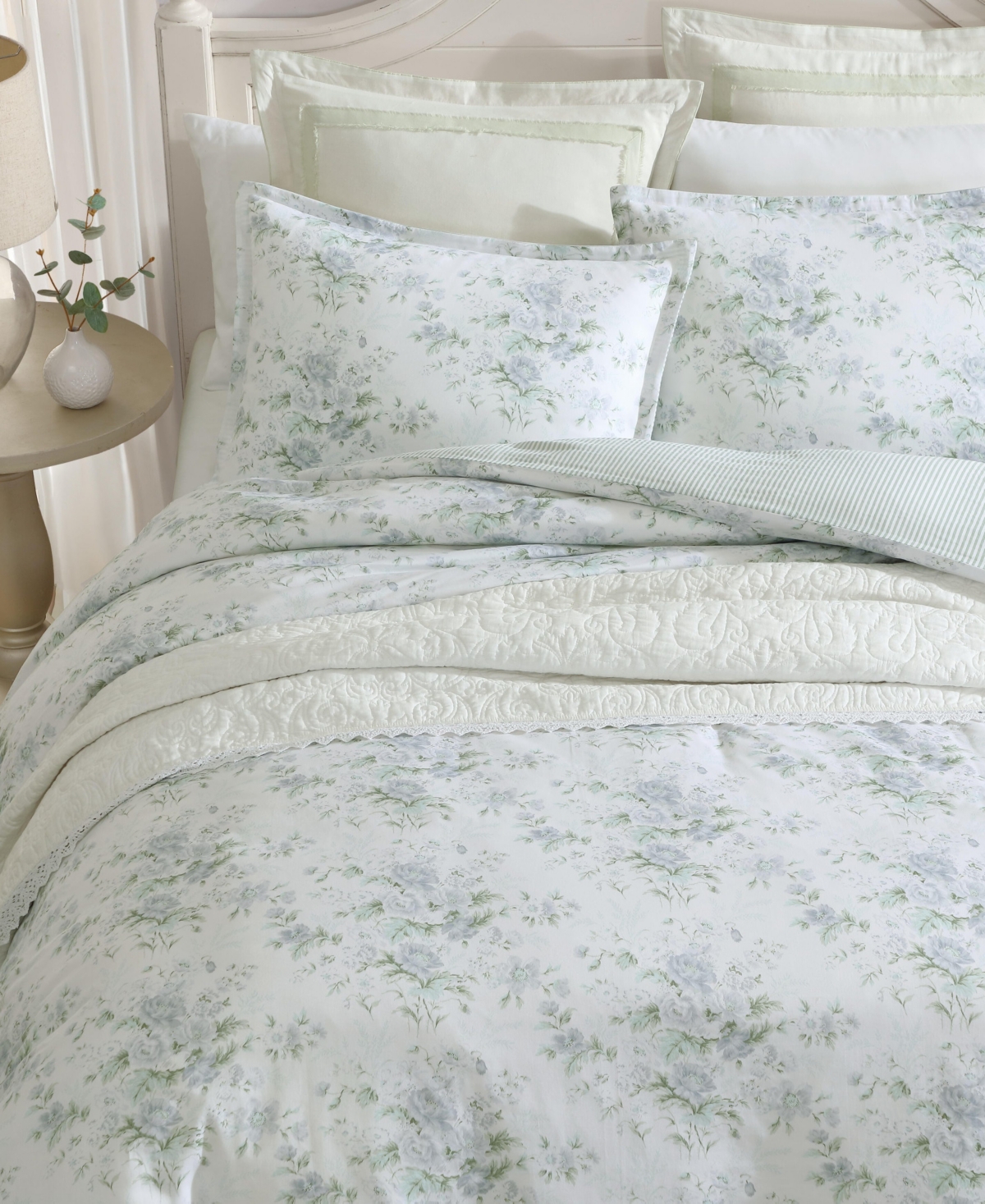 Laura Ashley Arundel Sateen 3-Pc. Duvet Cover Set, Full/Queen