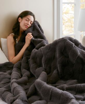 Vivienne Faux Fur Throw, 50" x 60"