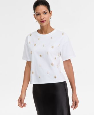Women's Cotton Embellished Tee, Macy's Exclusive