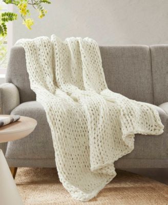 Chunky-Knit Handmade Throw, 50" x 60"