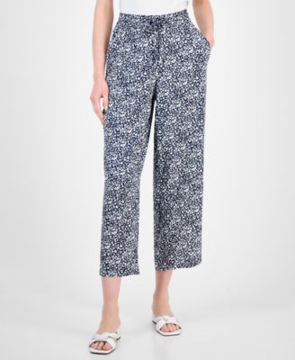 Women's Floral Drawstring-Waist Pants