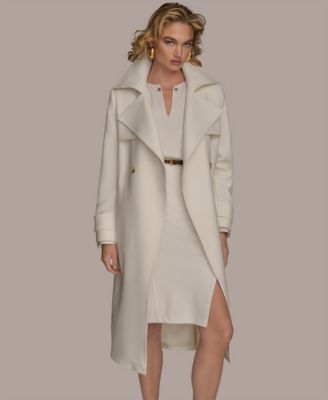 Women's Belted Notched-Collar Trench Coat