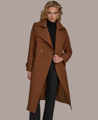 Women's Belted Notched-Collar Trench Coat