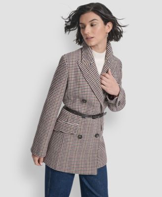 Women's Short Double-Breasted Belted Coat