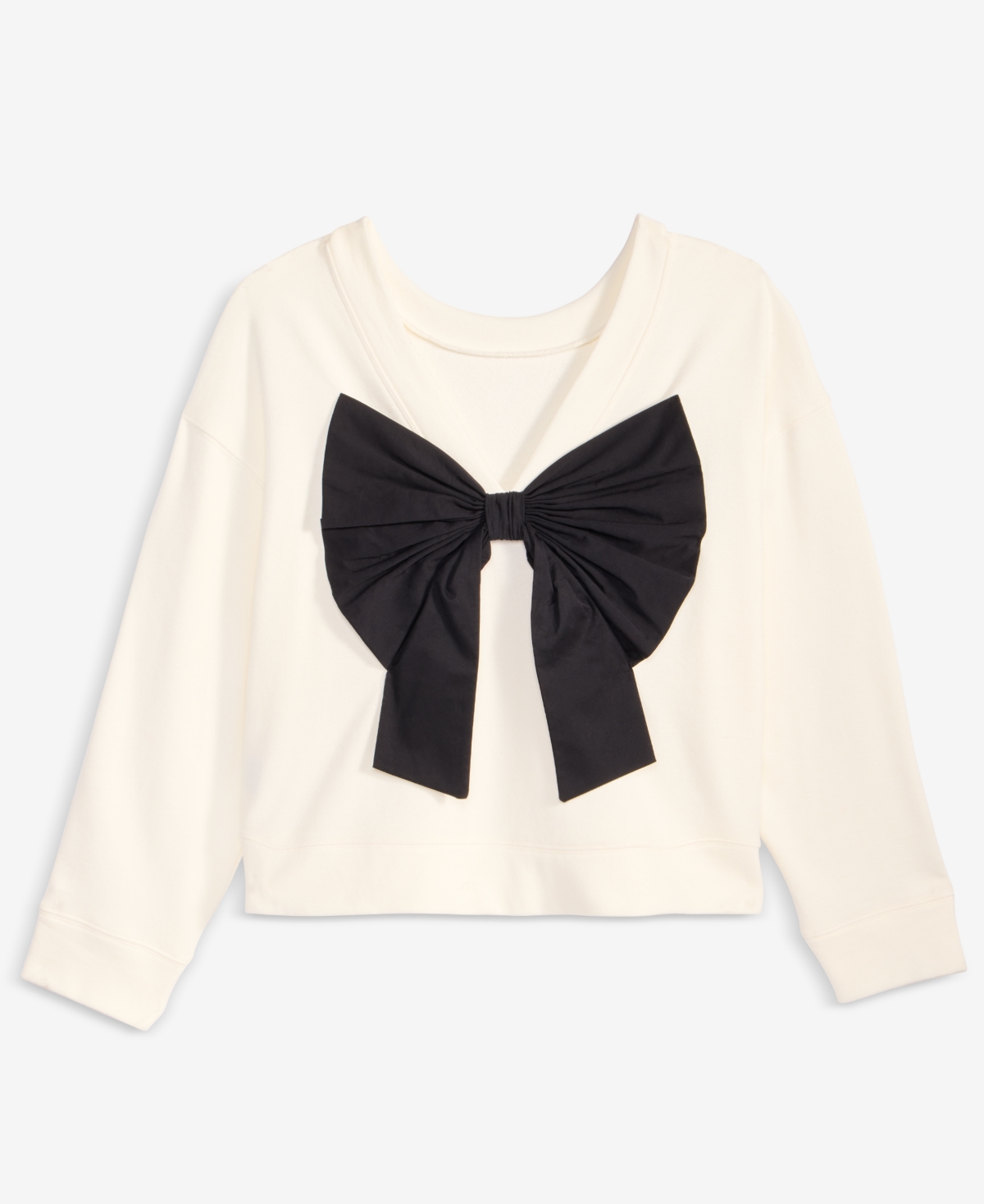 On 34th Women's Knit Long-sleeve Bow-back Sweatshirt, Macy's Exclusive In White