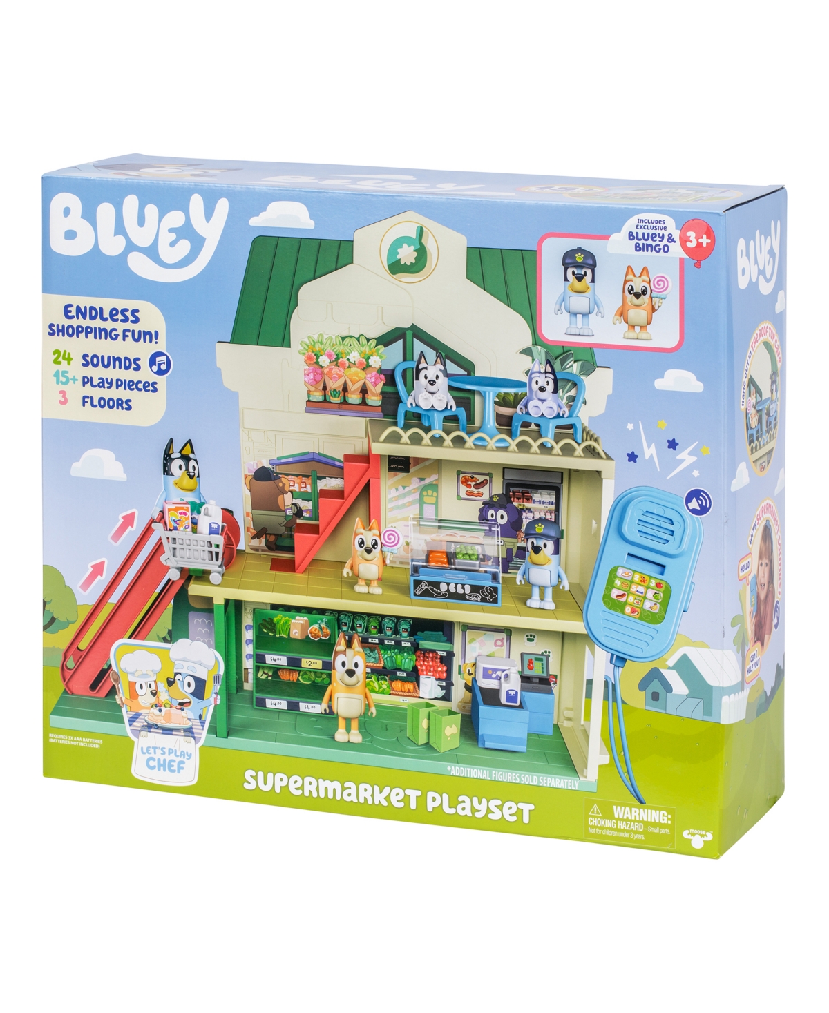 Bluey Let's Play Chef Supermarket Playset In Transparent