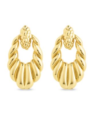 Enid Textured Door Knocker Stud Earrings