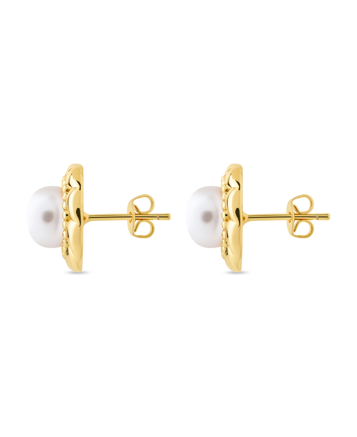 Sterling Forever Eudora Cultivated Pearl Stud Earrings In Gold