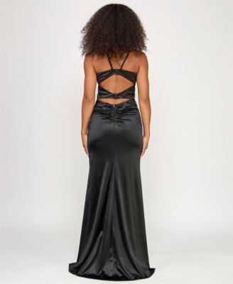 Juniors' Corset-Front Cutout-Back Gown, Created for Macy's