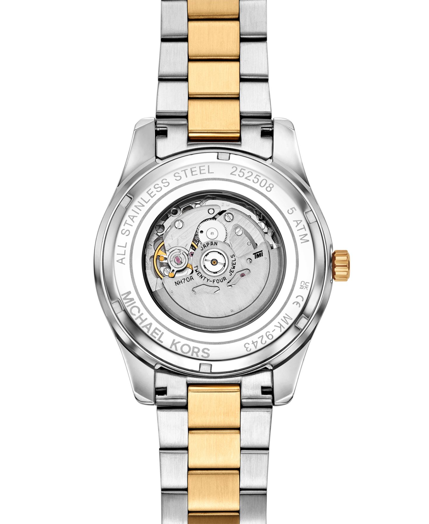 Наручные часы Michael Kors Lexington Automatic из нержавеющей стали, двухцветные, 45 мм — фото 4