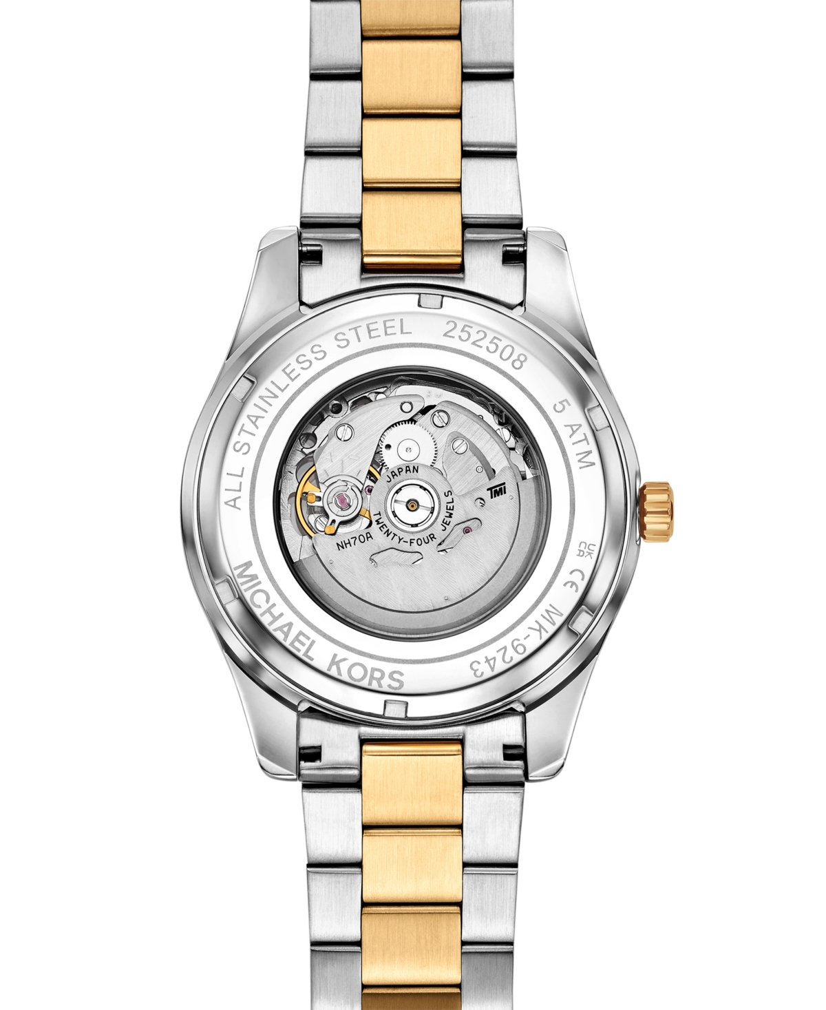 Michael Kors Men's Lexington Automatic Two-tone Stainless Steel Watch, 45mm In Metallic